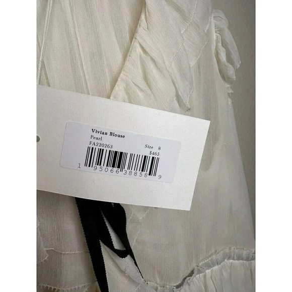 Ulla Johnson Vivian Blouse Pearl Size 8 100% Silk NWT - Picture 15 of 15
